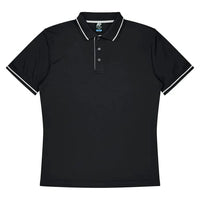Aussie Pacific Cottesloe Men's Polo Shirt 1319  Aussie Pacific BLACK/WHITE S 