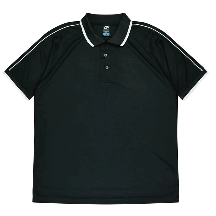 Aussie Pacific Double Bay Men's Polo Shirt 1322  Aussie Pacific BLACK/WHITE S 