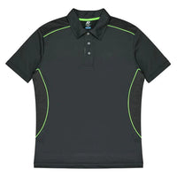 Aussie Pacific Kuranda Men's Polo Shirt 1323  Aussie Pacific SLATE/FLURO GREEN S 