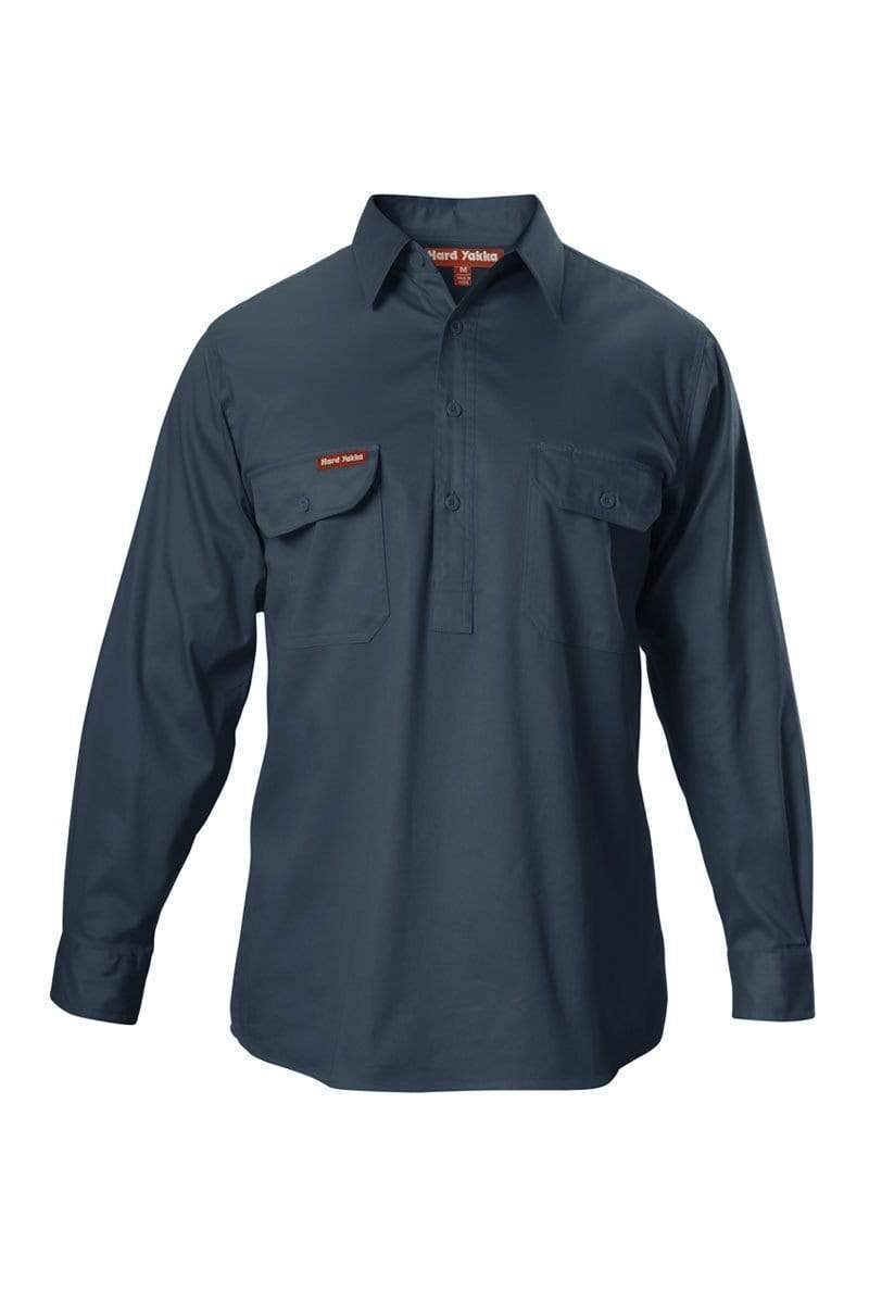 Hard Yakka Long Sleeve Cotton Drill Shirt Y07530 Work Wear Hard Yakka Green (GRN) S 