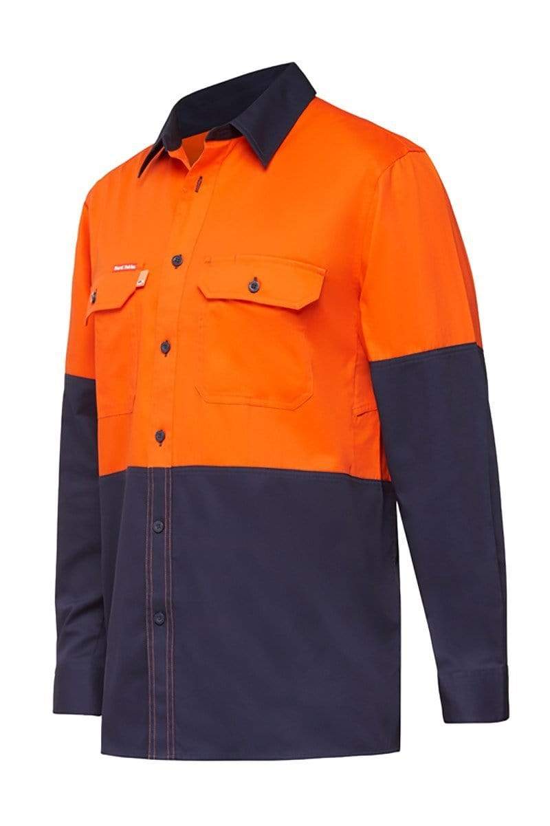 Hard Yakka Work Wear Orange/Navy / S Hard Yakka SHIRT LS HV2T VENTED Y07730