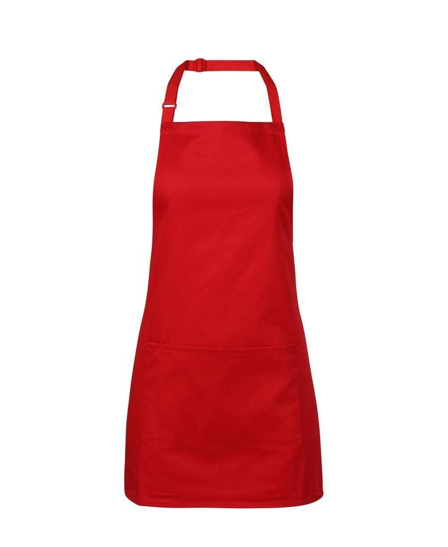 Jb's Wear Hospitality & Chefwear Red BIB 65x71cm / 86 x 50cm JB'S Chef/Hospitality Apron with Pocket 5A