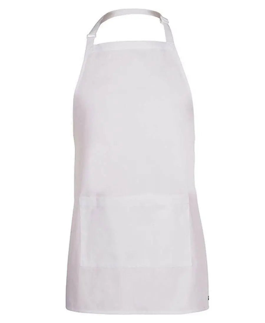 Jb's Wear Hospitality & Chefwear White BIB 65x71cm / 86 x 50cm JB'S Chef/Hospitality Apron with Pocket 5A