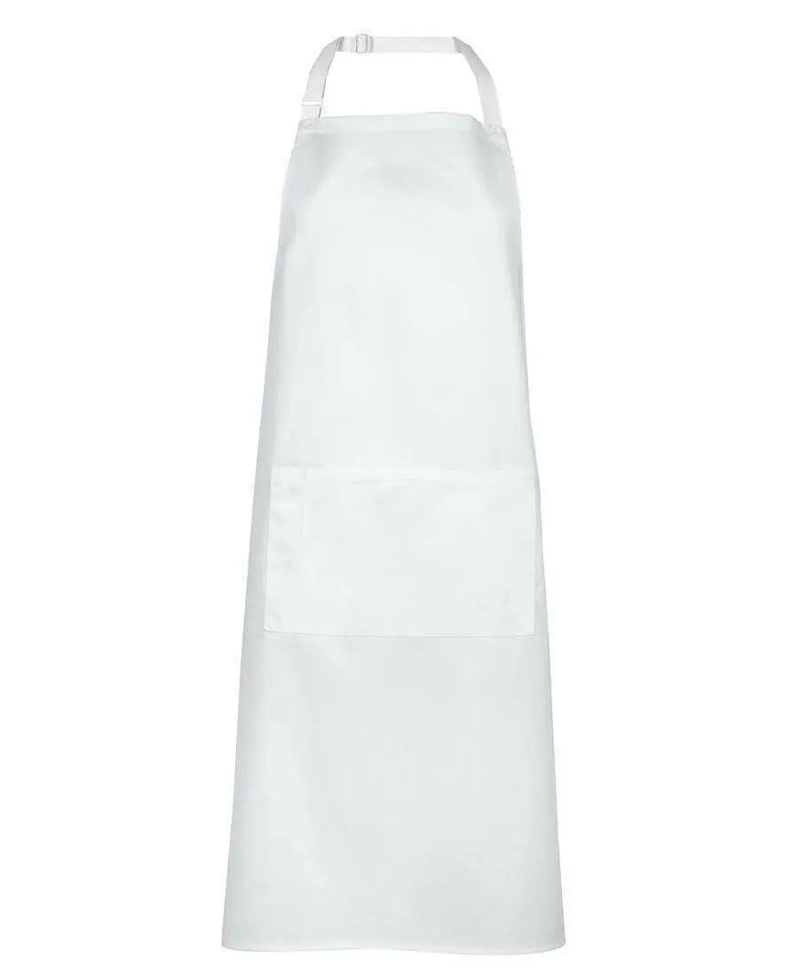 Jb's Wear Hospitality & Chefwear White BIB 86x93cm / 86 x 50cm JB'S Chef/Hospitality Apron with Pocket 5A