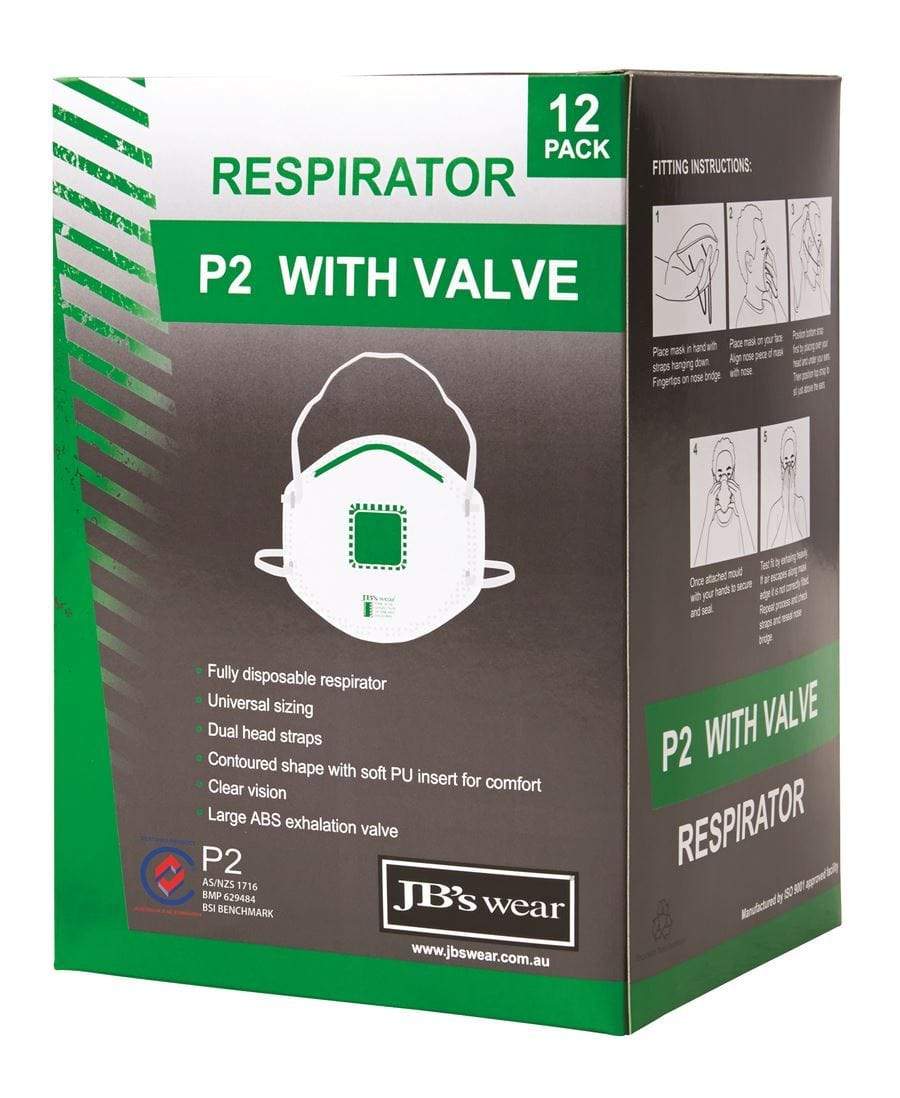 P2 Respirator with Valve (12pc) 8C150.