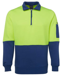 Jb's Wear Work Wear Lime/Royal / S JB'S Hi-Vis 1/2 Zip Fleecy Sweatshirt 6HVFH