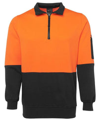 Jb's Wear Work Wear Orange/Black / S JB'S Hi-Vis 1/2 Zip Fleecy Sweatshirt 6HVFH