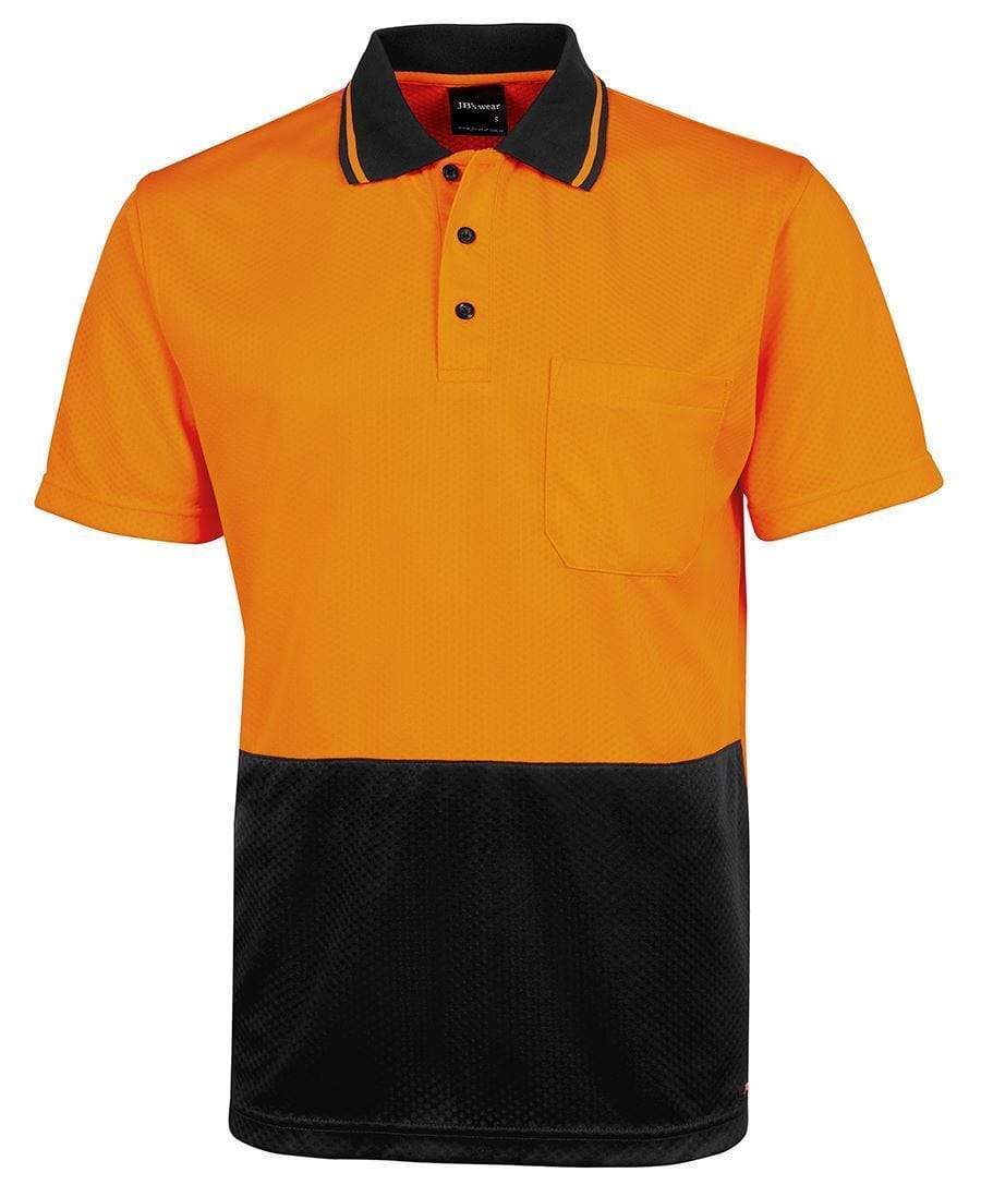 Jb's Wear Work Wear Orange/Black / XS JB'S Hi-Vis Jacquard Non Cuff Polo 6HJNC