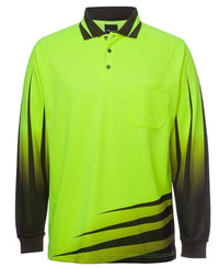 Jb's Wear Work Wear Lime/Black / XS JB'S Hi-Vis Long Sleeve Rippa Sub Polo 6HVRL