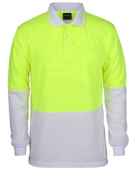 Jb's Wear Work Wear Lime/White / XS JB'S Hi-Vis Long Sleeve Traditional Polo 6HVPL