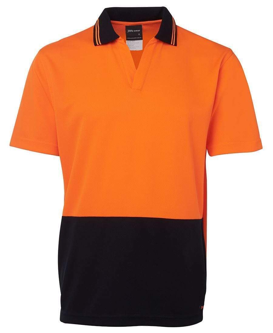 Jb's Wear Work Wear Orange/Navy / XS JB'S Hi-Vis Short Sleeve Non Button Polo 6HNB
