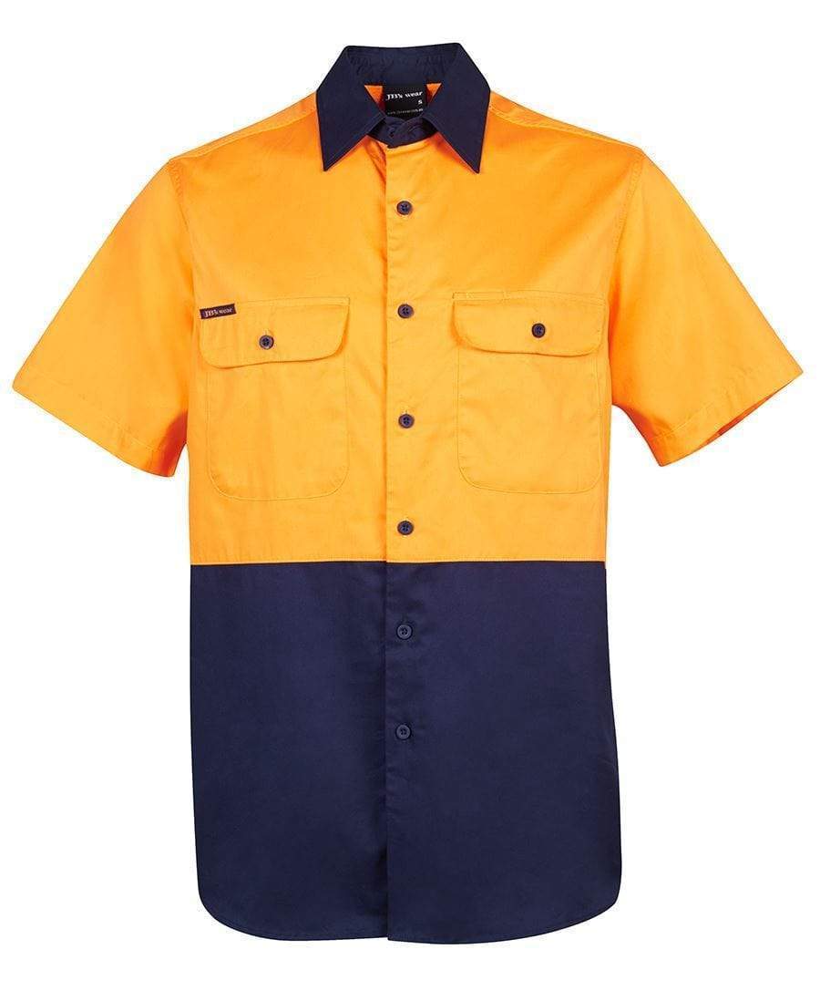 Jb's Wear Work Wear Orange/Navy / S JB'S Hi-Vis Short Sleeve Shirt 6HWSS