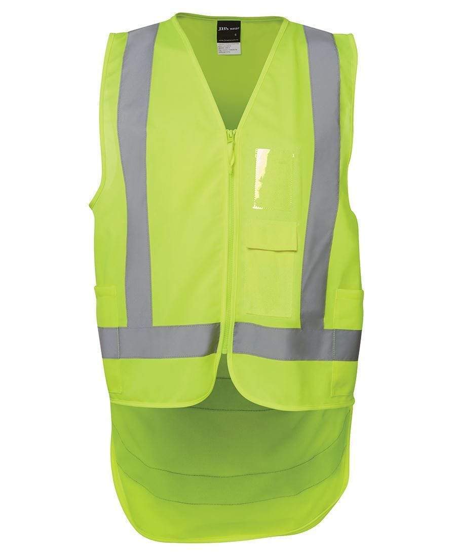 Jb's Wear Work Wear Lime / S JB'S Hi-Vis Zip Drop Tail H Pattern Vest 6DNDV