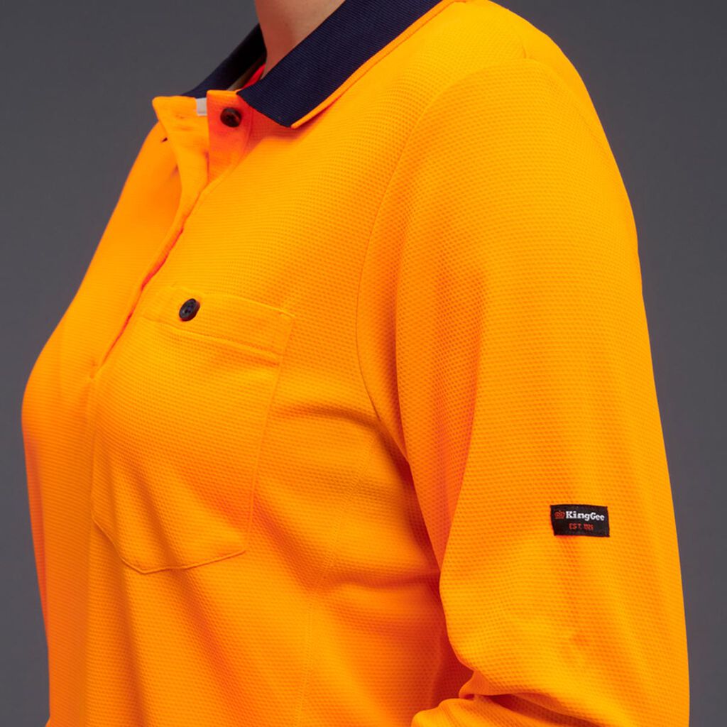 KingGee Women's HyperFreeze Spliced Long Sleeve Work Polo Shirt K44730