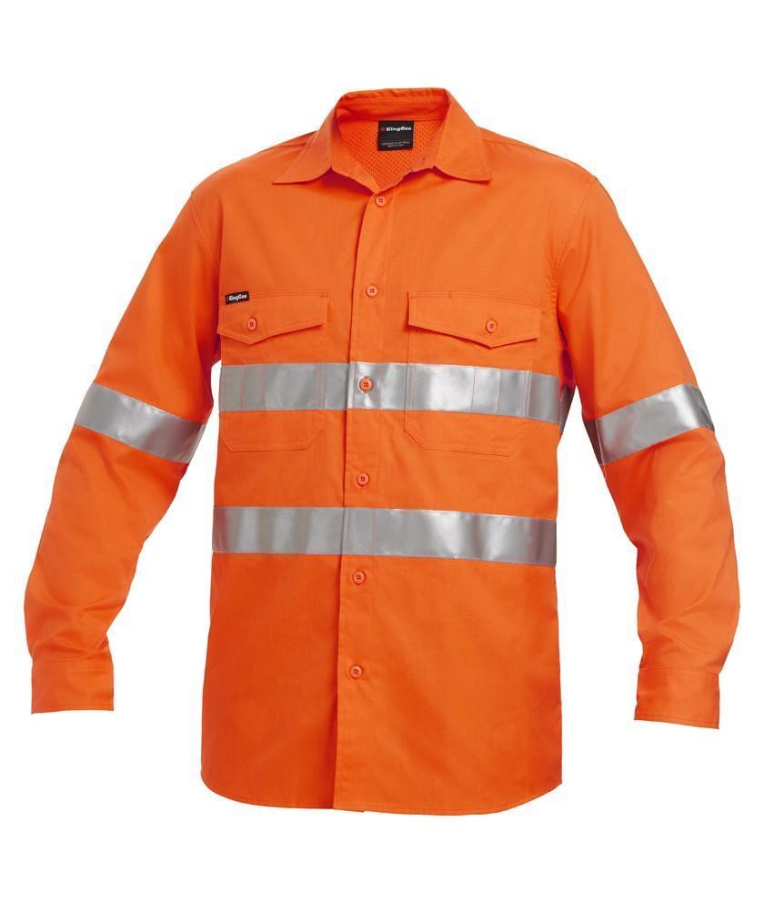 KingGee Work Wear Orange / 2XS KingGee Workcool 2 Hi-Vis Reflective Shirt L/S  K54890