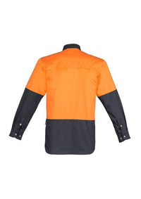 Syzmik Work Wear Orange/Charcoal / S Syzmik Men’s Hi-Vis Spliced Industrial Shirt ZW122