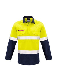 Syzmik Work Wear Yellow/Navy / S SYZMIK Men’s Closed Front Hoop Taped Spliced Shirt ZW133