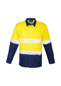 Syzmik Work Wear Yellow/Navy / S Syzmik Men’s Rugged Cooling Taped Hi-Vis Spliced Shirt ZW129