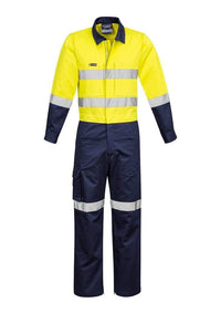 Syzmik Work Wear Yellow/Navy / 77 SYZMIK Men’s Rugged Cooling Taped Overall ZC804