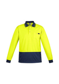 Syzmik Work Wear Yellow/Navy / S SYZMIK mens comfort back l/s polo zh410