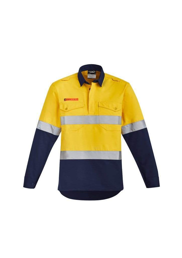 Syzmik Work Wear Yellow/Navy / 7XL SYZMIK orange flame hrc 2 hoop taped closed front spliced shirt ZW143