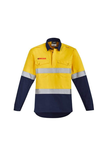 Syzmik Work Wear Yellow/Navy / 7XL SYZMIK orange flame hrc 2 hoop taped closed front spliced shirt ZW143