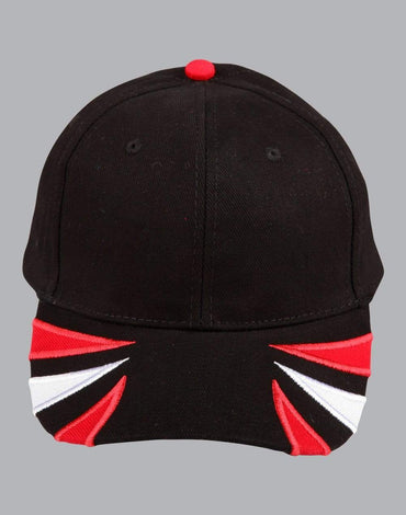 Winning Spirit Active Wear Black/White/Red / One size Bathurst Colours Cap Ch80