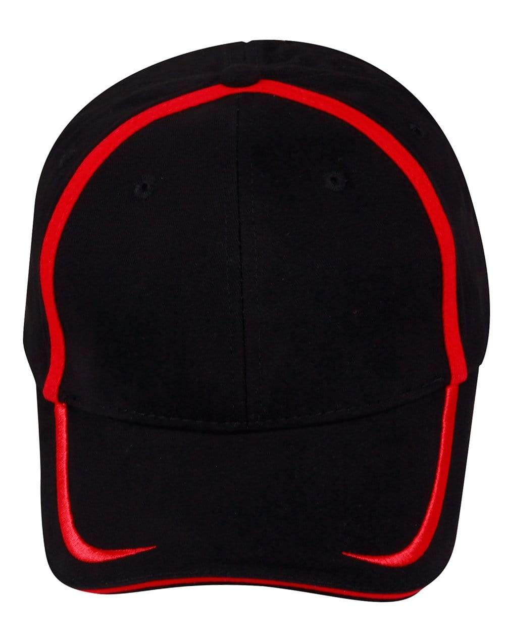 Winning Spirit Active Wear Black/Red / One size Contrasst Trim Cap Ch75