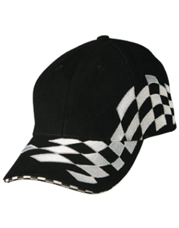 Winning Spirit Active Wear Black/White / One size Contrast Check & Sandwich Cap CH99