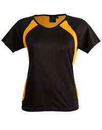 Winning Spirit Casual Wear Black/Gold / 6 Sprint Tee Shirt Ladies Ts72