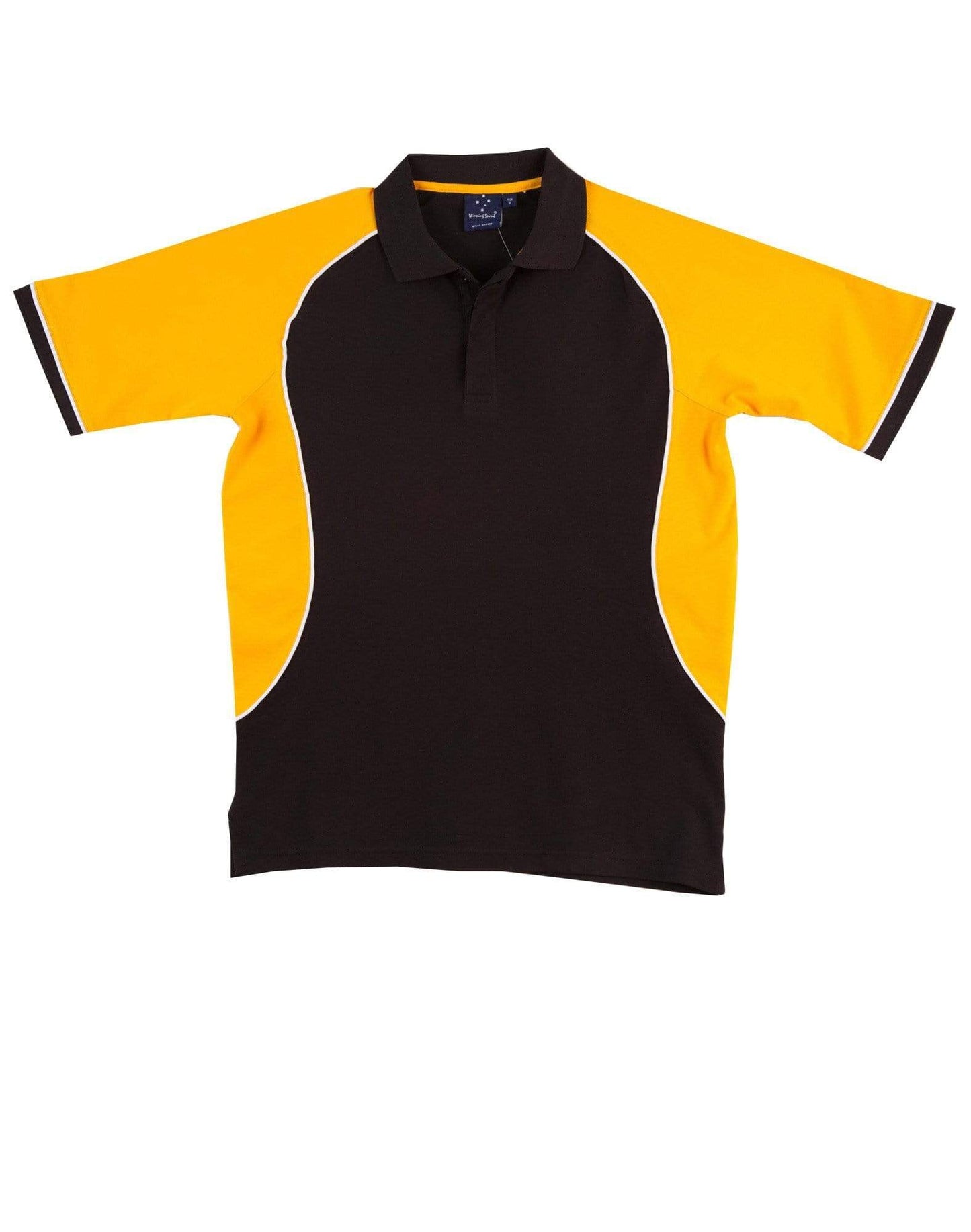 Winning Spirit Casual Wear Black/White/Gold / S Winning Spirit Arena Polo Shirt  Men's Ps77