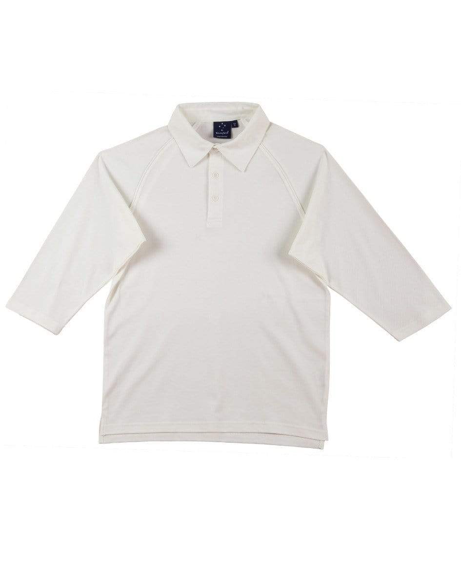 Winning Spirit Casual Wear Cream / S Winning Spirit Cricket Polo 3/4 Sleeve Men's Ps29q