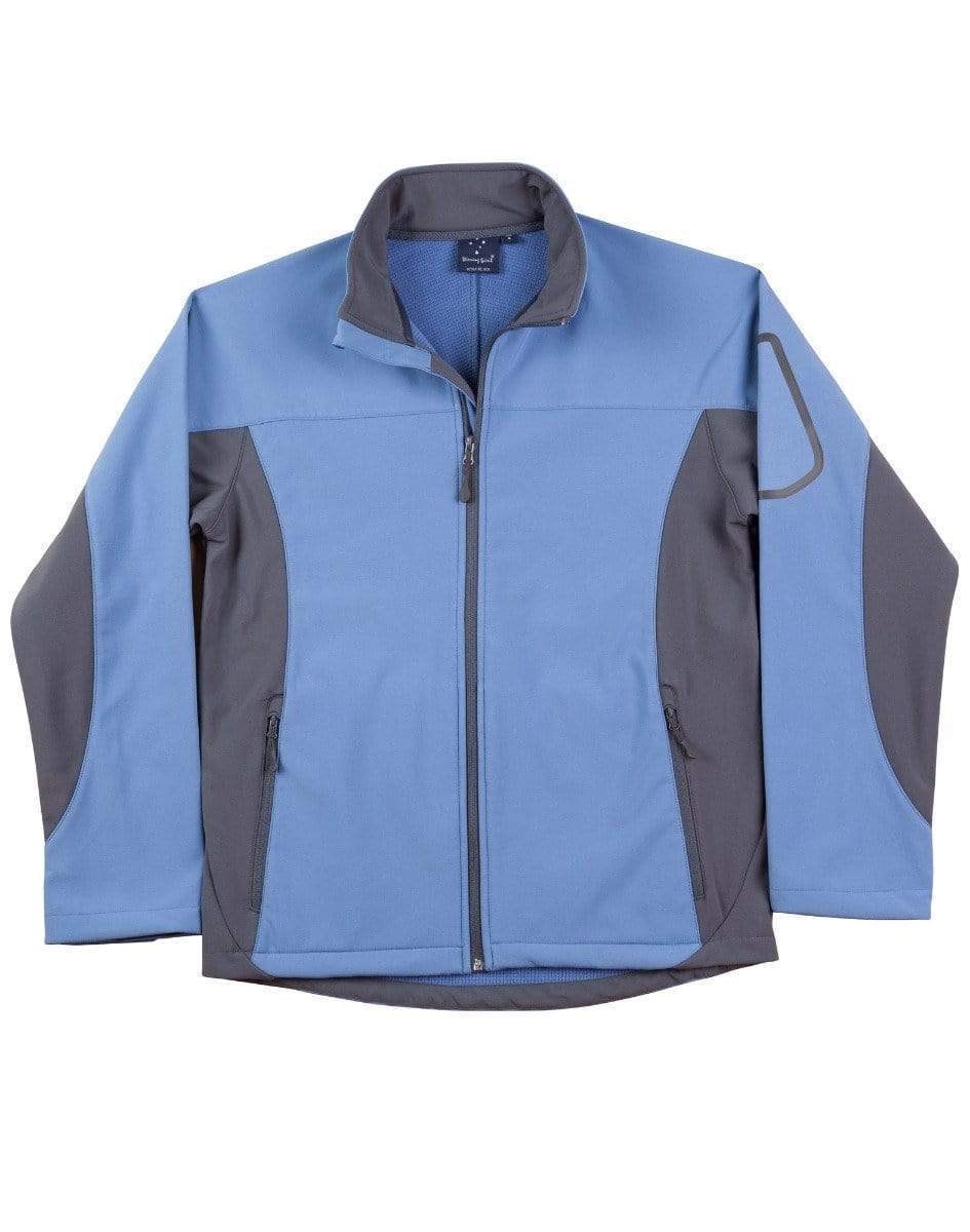 Winning Spirit Casual Wear Mid Blue/Grey / S WINNING SPIRIT WHISTLER Softshell Contrast Jacket Men's JK31