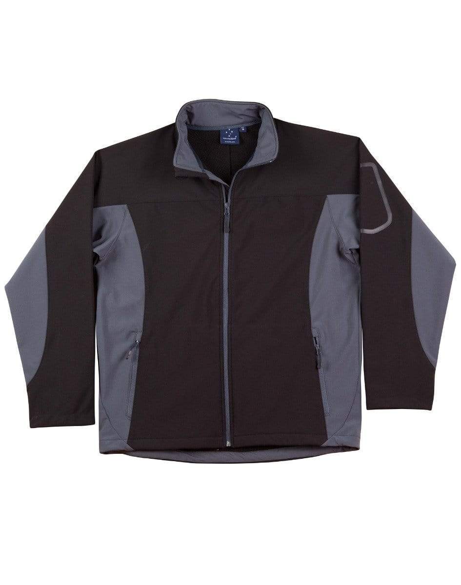 Winning Spirit Casual Wear Black/Grey / S WINNING SPIRIT WHISTLER Softshell Contrast Jacket Men's JK31