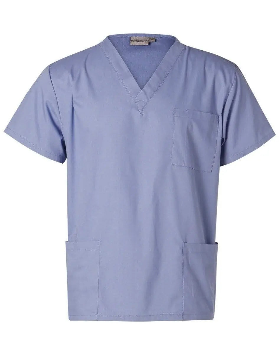 Winning Spirit Corporate Wear Mid Blue / L WINNING SPIRIT Unisex Scrubs Short Sleeve Tunic Top M7630