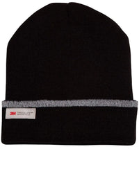 Winning Spirit PPE Black Winning Spirit THINSULATED CUFF BEANIE CH23